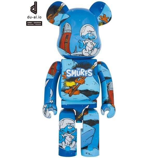 1000% Bearbrick - The Astrosmurf (The Smurfs)-Medicom Toy-Bearbrick