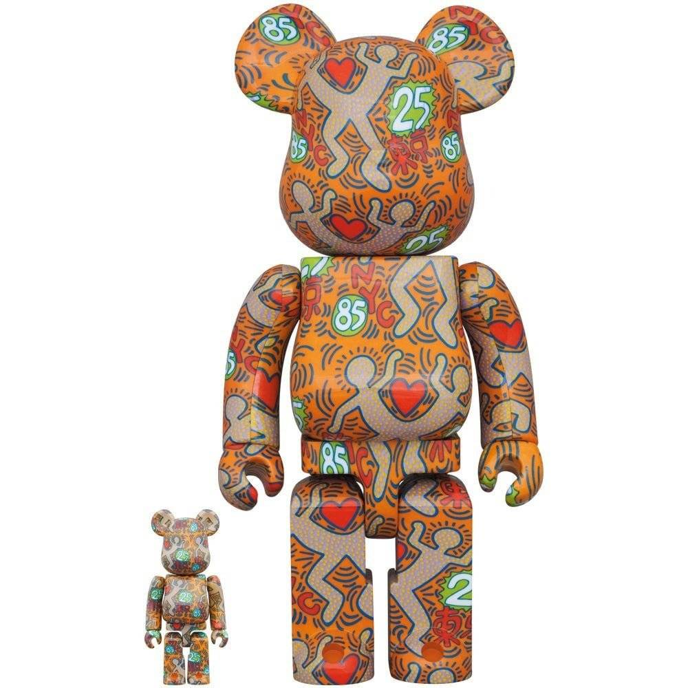 400% & 100% Bearbrick Sæt - Keith Haring v12 (Special edition BWWT 3)-Medicom Toy-Bearbrick