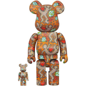 400% & 100% Bearbrick Sæt - Keith Haring v12 (Special edition BWWT 3)-Medicom Toy-Bearbrick