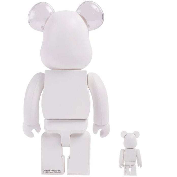400% & 100% Bearbrick sæt - Casper (The Friendly Ghost)-Medicom Toy-Bearbrick