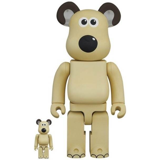 400% & 100% Bearbrick sæt - Gromit (Wallace & Gromit), 
