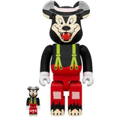 400% & 100% Bearbrick Sæt - The Big Bad Wolf (Disney)-Medicom Toy-Bearbrick
