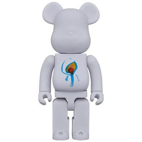 400% Bearbrick Nujabes Hydeout Logo collectible figure by Medicom Toys with logo on front.