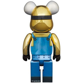 400% & 100% Bearbrick sæt - Minion Dave (Chrome ed.), 