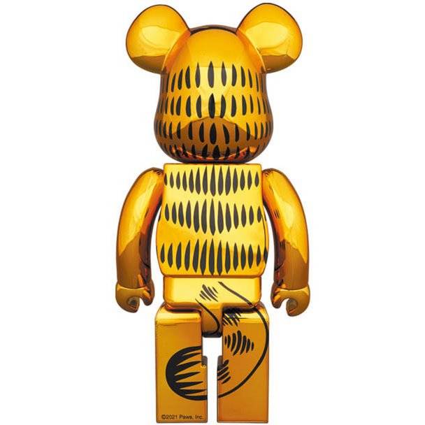 1000% Bearbrick - Garfield (Gold Chrome)-Medicom Toy-Bearbrick