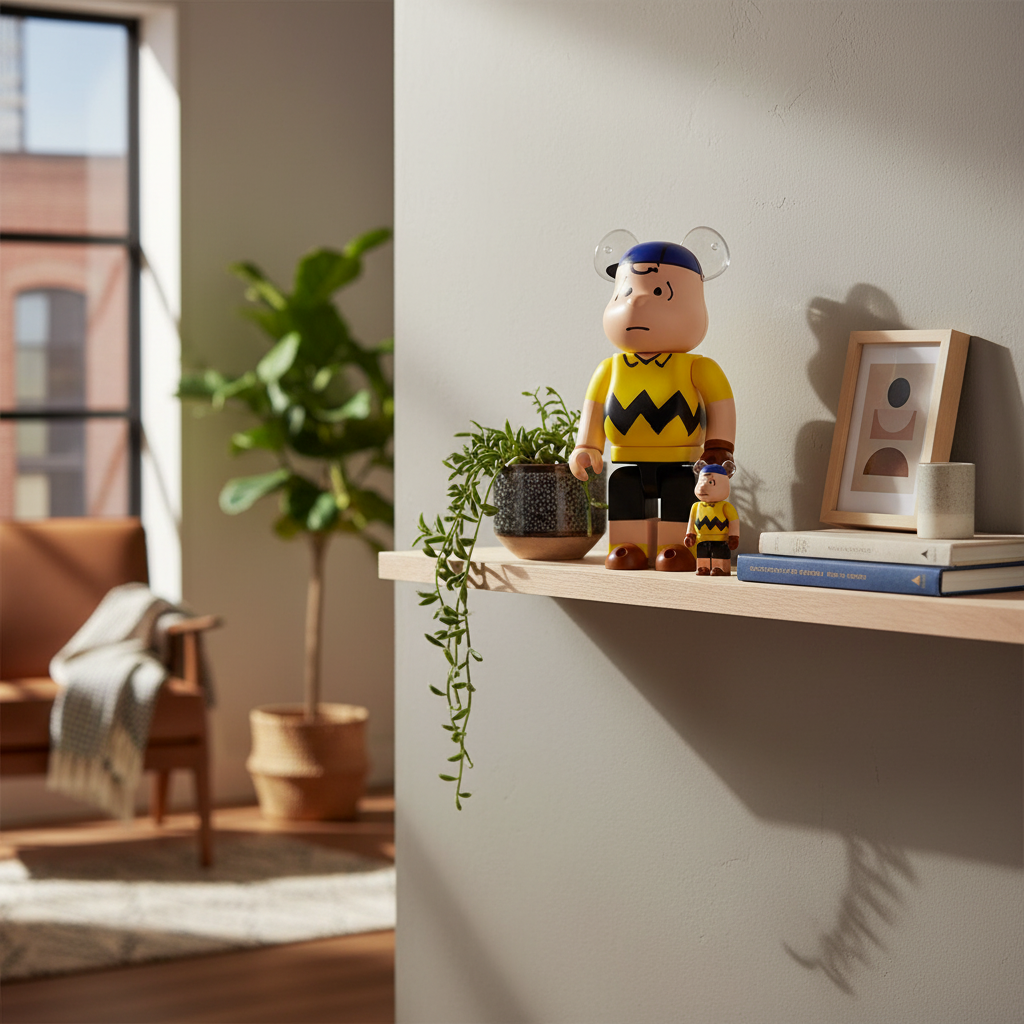 400% & 100% Bearbrick Sæt – MLB x Peanuts - Charlie Brown (New York Mets)