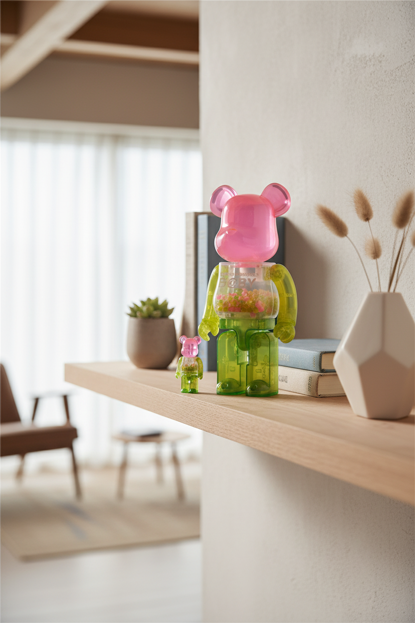 400% & 100% Bearbrick sæt - My First Bearbrick Baby (1st Color Clear)
