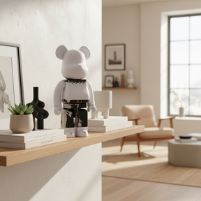 400% & 100% Bearbrick Sæt - The Rolling Stones (Sticky Fingers - White)