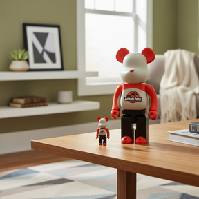 400% & 100% Bearbrick sæt -Jurassic Park