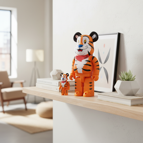 400% & 100% Bearbrick sæt - Tony The Tiger Flocky (Kelloggs)-Medicom Toy-Bearbrick