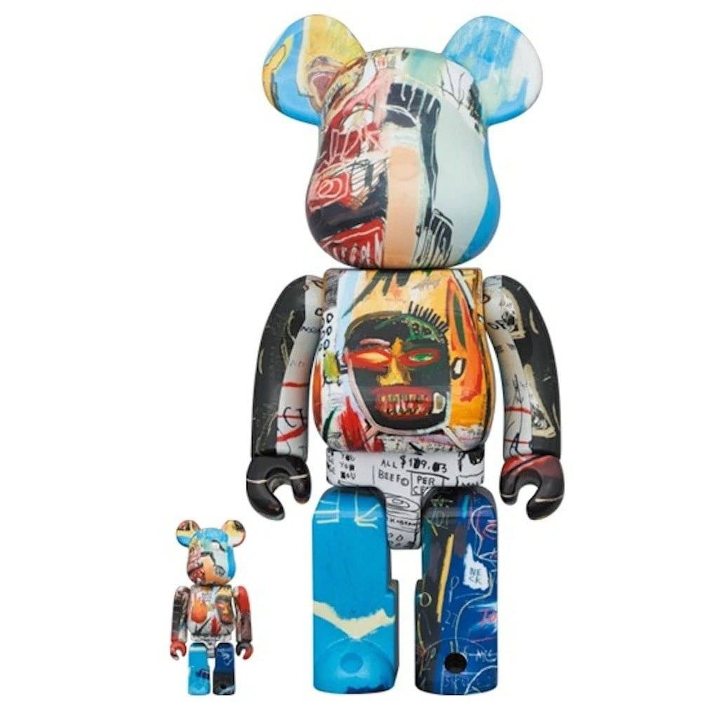 400% & 100% Bearbrick Set - Jean-Michel Basquiat (Special Edition BWWT 3)-Medicom Toy-Bearbrick