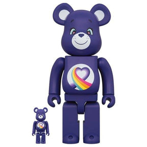 400% & 100% Bearbrick Sæt - Rainbow Heart Bear (Care Bears)-Medicom Toy-Bearbrick