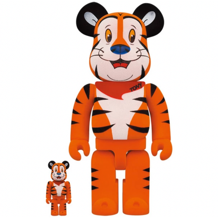 400% & 100% Bearbrick sæt - Tony The Tiger Flocky (Kelloggs)-Medicom Toy-Bearbrick