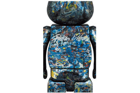 400 % & 100 % Bearbrick-set – Jackson Pollock Studio (Chrome-versjon)
