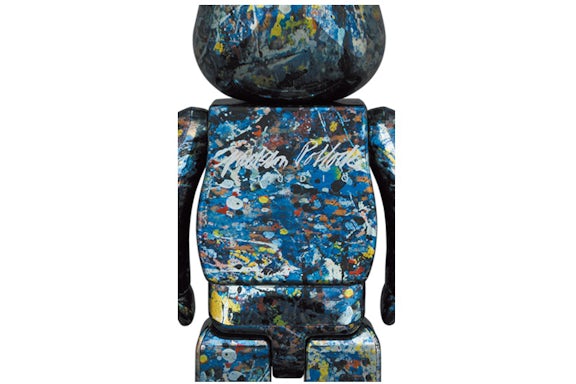 400 % & 100 % Bearbrick-set – Jackson Pollock Studio (Chrome-versjon)
