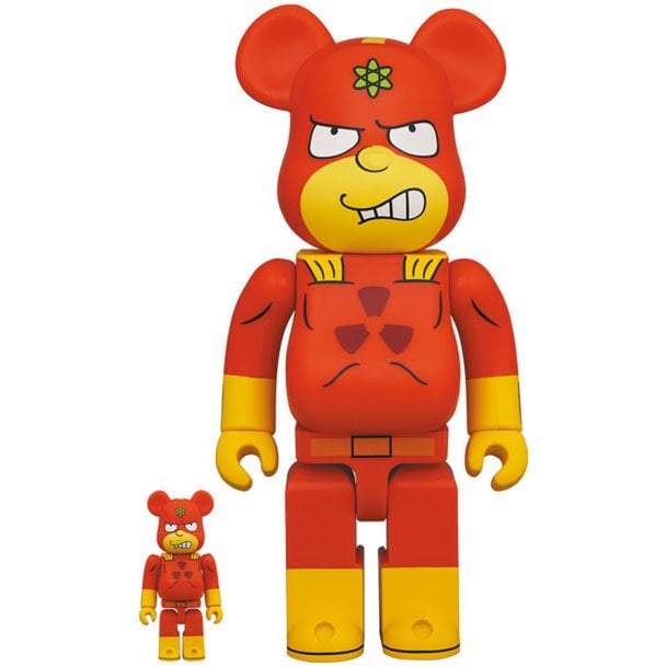 400% & 100% Bearbrick sæt - Radioactive Man (The Simpsons)-Medicom Toy-Bearbrick