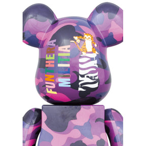 400% & 100% Bearbrick-sett - Camo Tiger by BAPE (Lilla versjon)