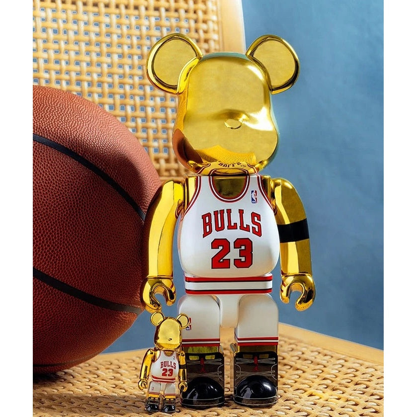 400% & 100% Bearbrick Sæt - Michael Jordan 1991 World Champion (NBA)