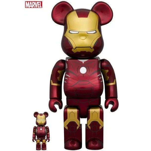 400% & 100% Bearbrick - Iron Man - Mark III (Infinity Saga)