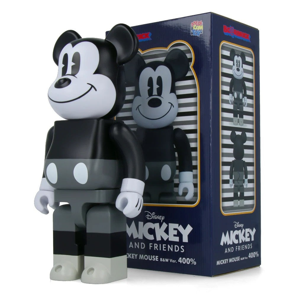 400% Bearbrick -  Mickey Mouse (Svart & Hvit)