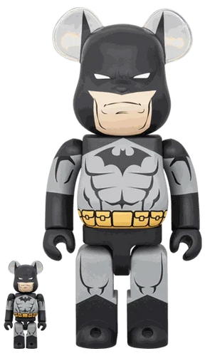 400% & 100% Bearbrick sæt – Batman Hush (Black ver.)-Medicom Toy-Bearbrick