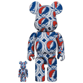 400% & 100% Bearbrick sett - Grateful Dead (Steal Your Face)