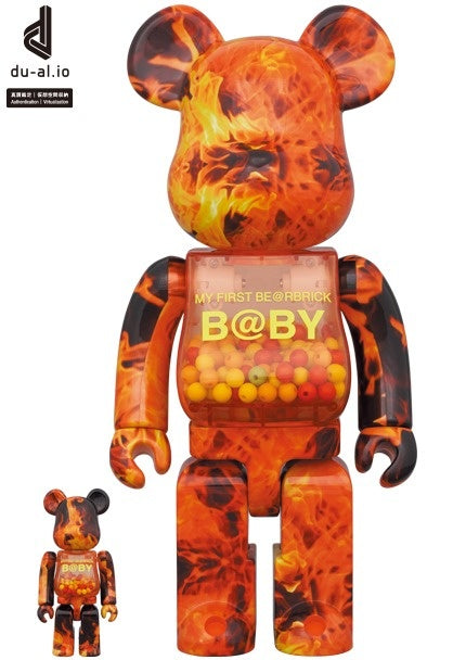 400% & 100% Bearbrick set - My First Bearbrick Baby (Flame)