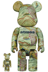 400 % & 100 % Bearbrick-set – Atmos – Aged Map