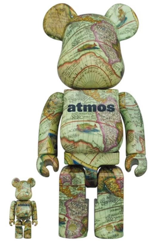 400 % & 100 % Bearbrick-set – Atmos – Aged Map