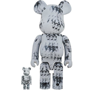 400 % & 100 % Bearbrick-sett – Andy Warhol (Elvis Presley)