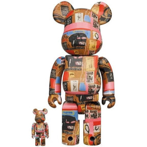 400 % & 100 % Bearbrick-set – Andy Warhol x Jean-Michel Basquiat #2