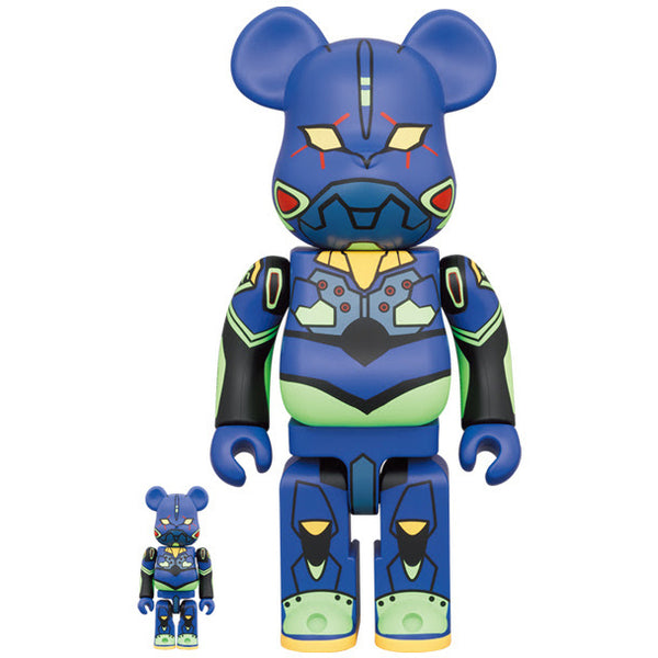 400% & 100% Bearbrick-sett - Evangelion (EVA Unit 01 - Ny maling)