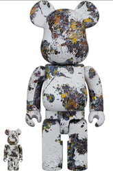 400 % & 100 % Bearbrick-set – Jackson Pollock Studio (Splash)